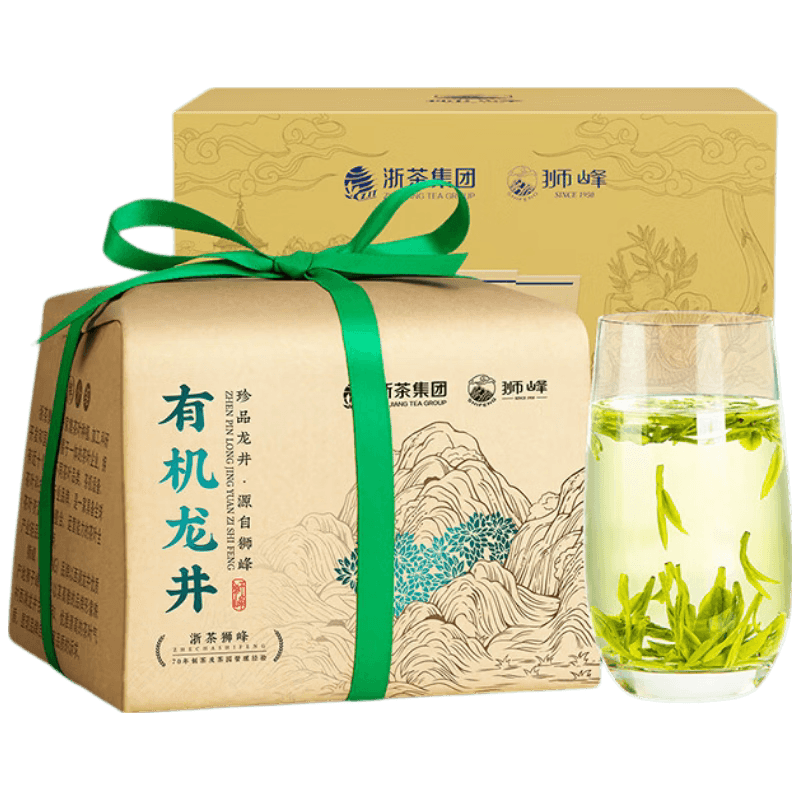 狮峰 有机龙井茶江南一级纸包250g 正宗明前头采精选绿茶茶叶