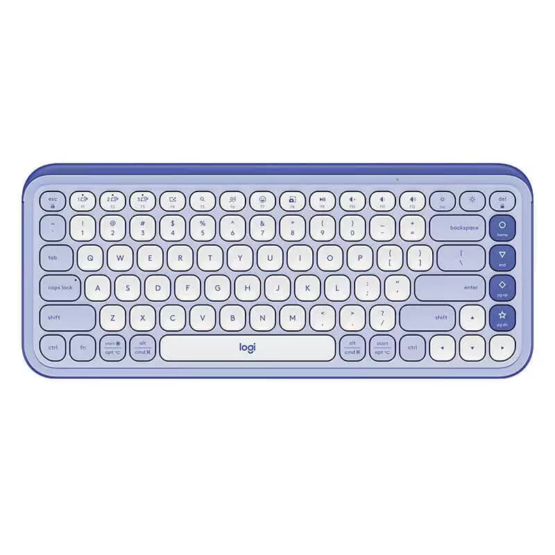 罗技 无线蓝牙办公键盘薄膜静音办公键盘 紫色 POP ICON KEYS