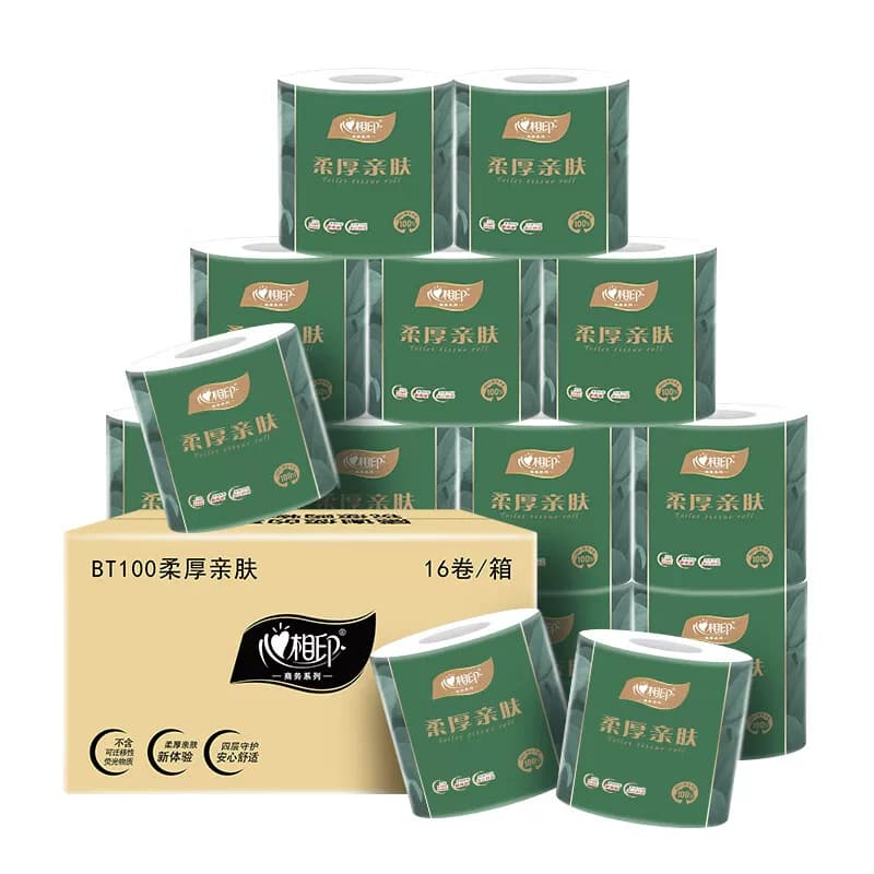 心相印柔厚亲肤卷筒纸4层100克16粒/提BT100单位：提