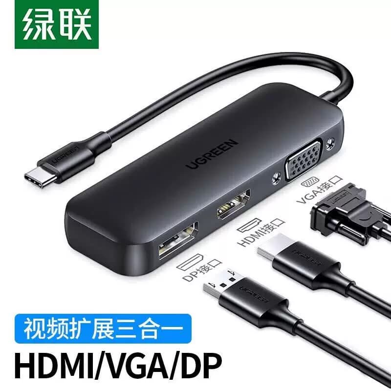 绿联 Type-C扩展坞USB-C有线网卡转换器三合一拓展坞 CM260 60568
