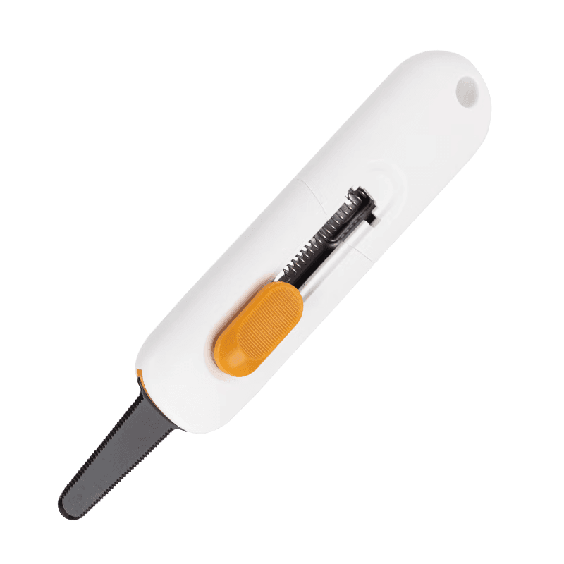 得力文具 自动锁定快递开箱刀可割美工刀 白色 TD700 3把/包