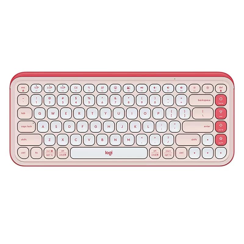 罗技 无线蓝牙办公键盘薄膜静音办公键盘 粉色 POP ICON KEYS