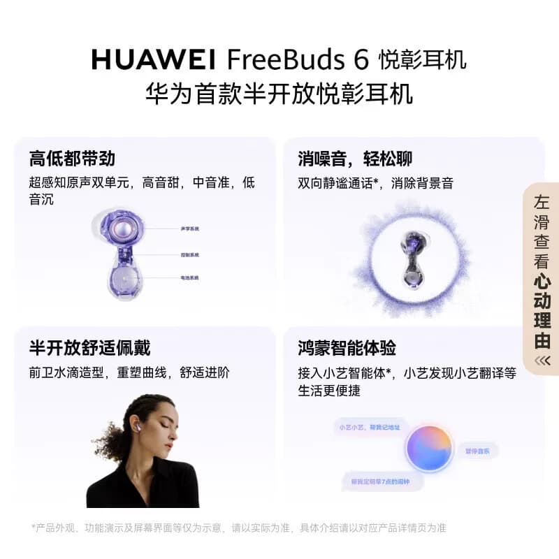 Huawei/华为FreeBuds 6 悦彰耳机 静谧通话支持翻译功能 水滴耳机,详情图 2