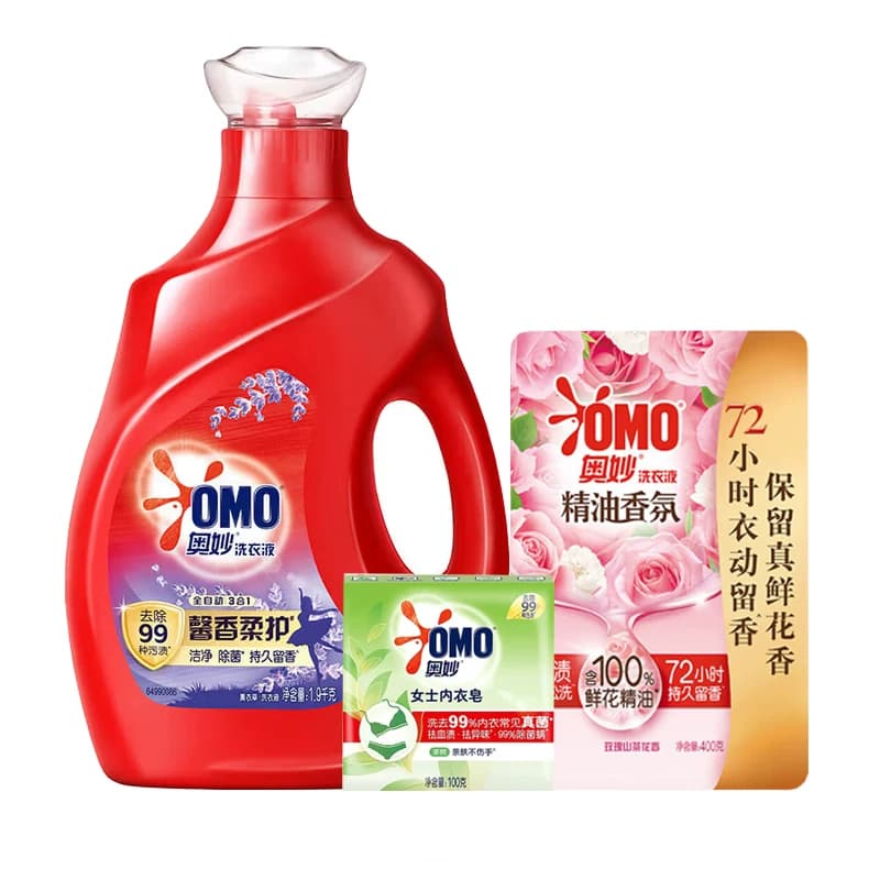 奥妙组合套装 (全自动1.9kg洗衣液+香氛洗衣液400g+内衣皂100g）