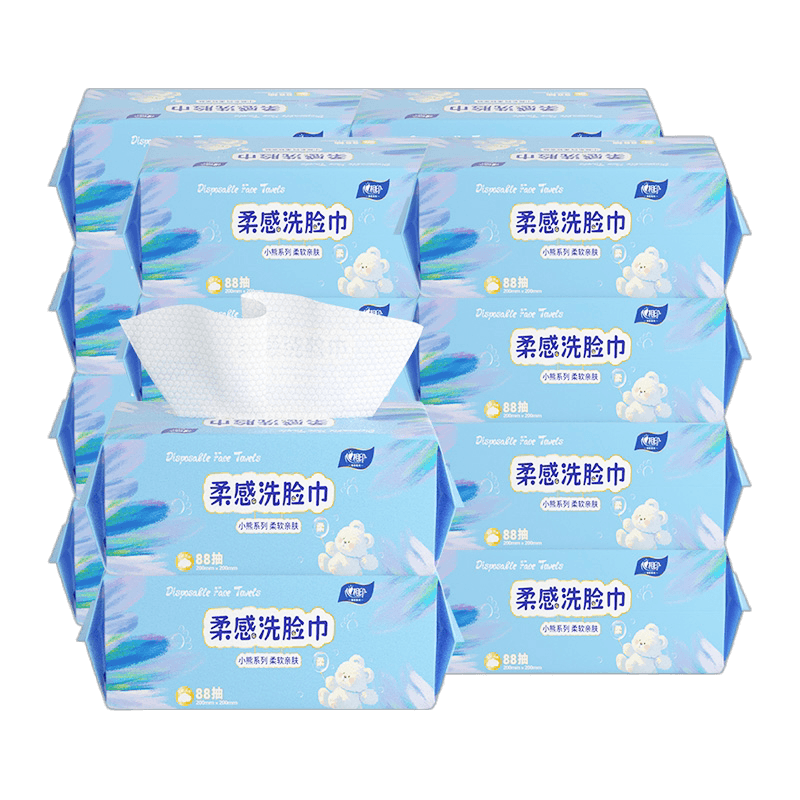 心相印小熊云感洗脸巾88抽3包*6提一次性干湿两用洁面巾