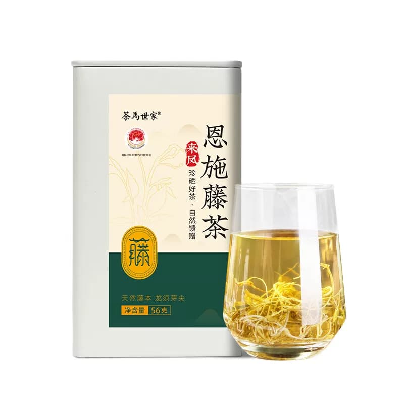 茶马世家®富硒特级精选来凤龙须藤茶铁罐56g