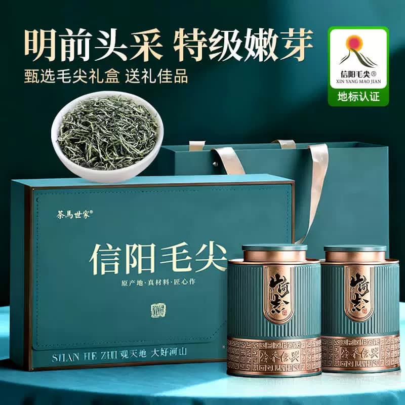 茶马世家®特级信阳毛尖山河志礼盒装200g