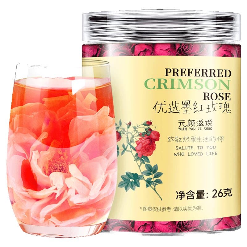 贡苑花茶叶绿色食品平阴玫瑰花茶玫瑰花冠墨红玫瑰花金边玫瑰花茶,详情图 2