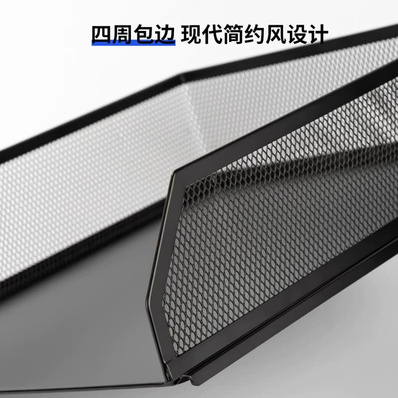 得力金属文件盘文件座五层金属网纹文件框档案整理资料A4收纳架置物文件筐多层黑色文件架文件夹收纳盒办公,详情图 4