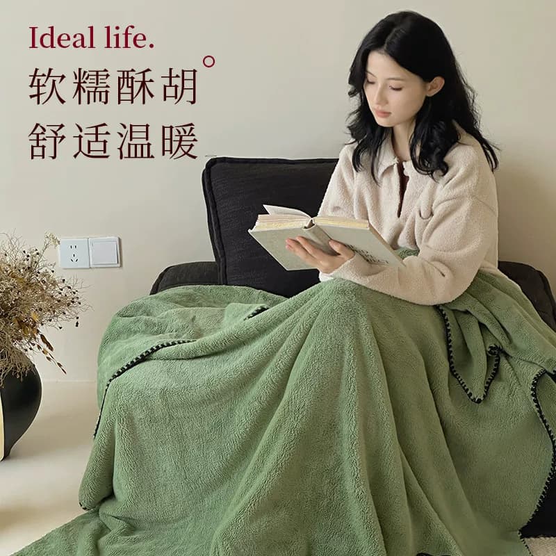 牛奶绒毛毯加厚冬季办公室盖毯午睡毯沙发毯珊瑚绒小毯子【企采】,详情图 4