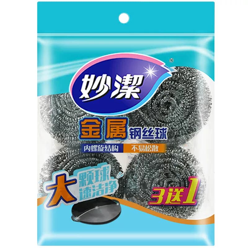 妙洁C型金属钢丝球4只装