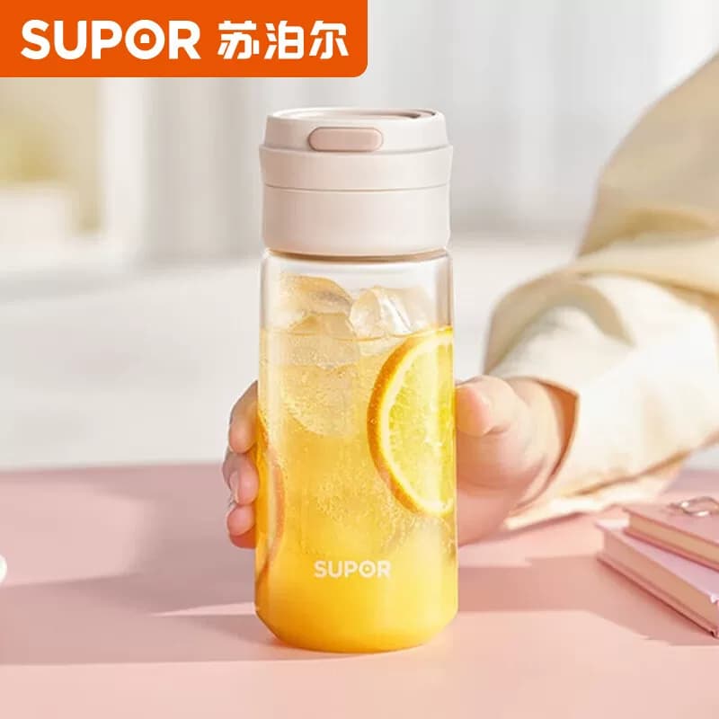 苏泊尔（SUPOR）水杯便携随行塑料杯大容量 象牙白/KCP56LW10