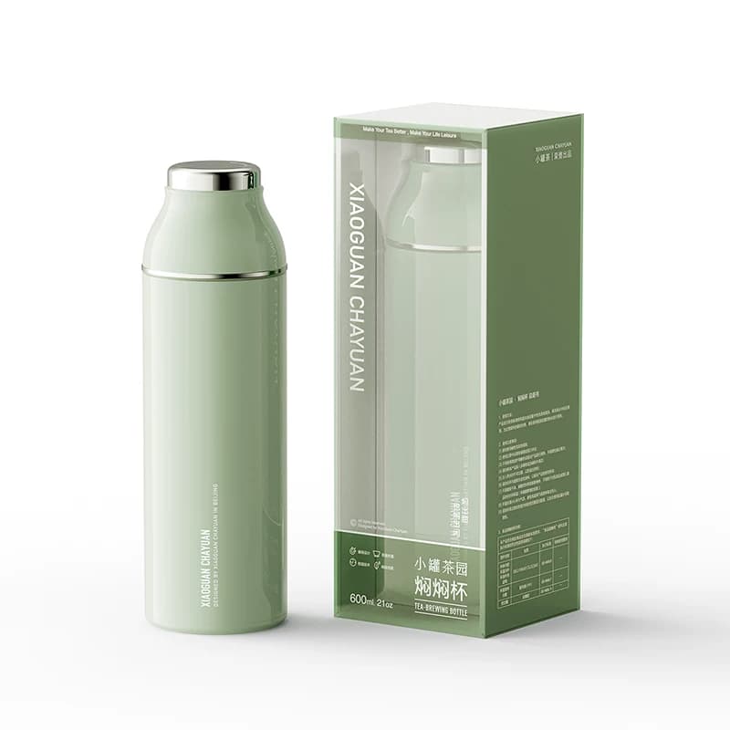 小罐茶园 焖焖杯 600ml（薄荷绿）304不锈钢食品级保温杯茶具礼盒