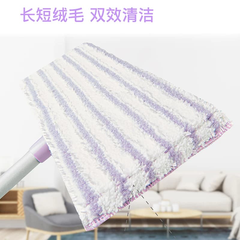 妙洁 夹布平板拖把家用一拖净 木地板干湿两用旋转拖布吸水墩布