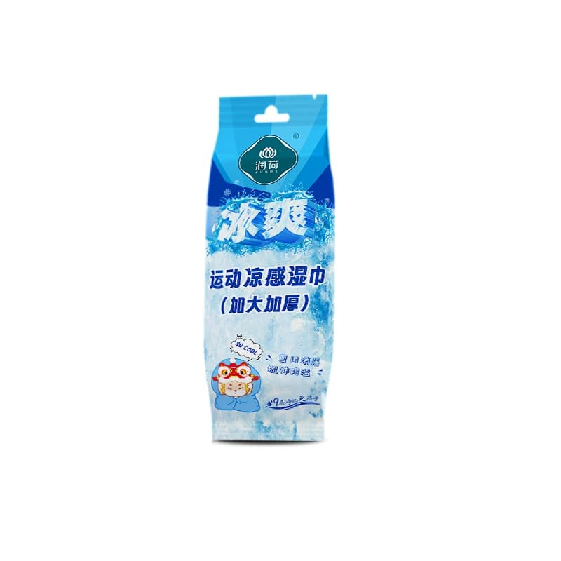 润荷独立包装运动冰感湿巾5片/包*5包