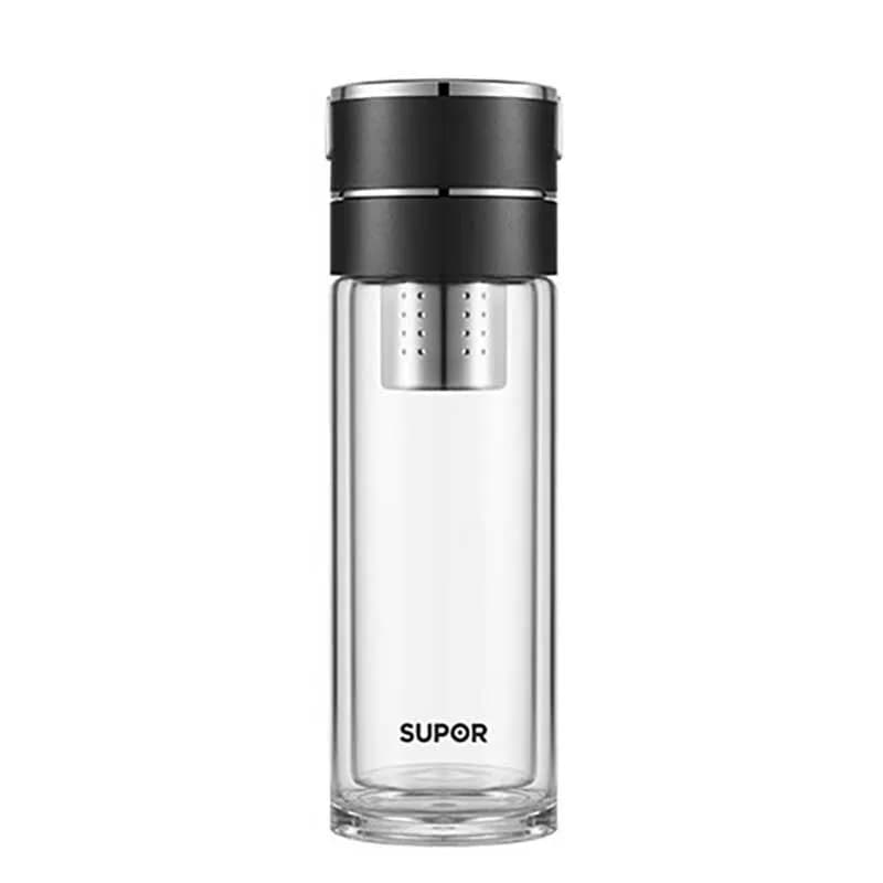 苏泊尔（SUPOR） 双层茶水分离玻璃杯高硼硅泡茶水杯子KCG35BU10