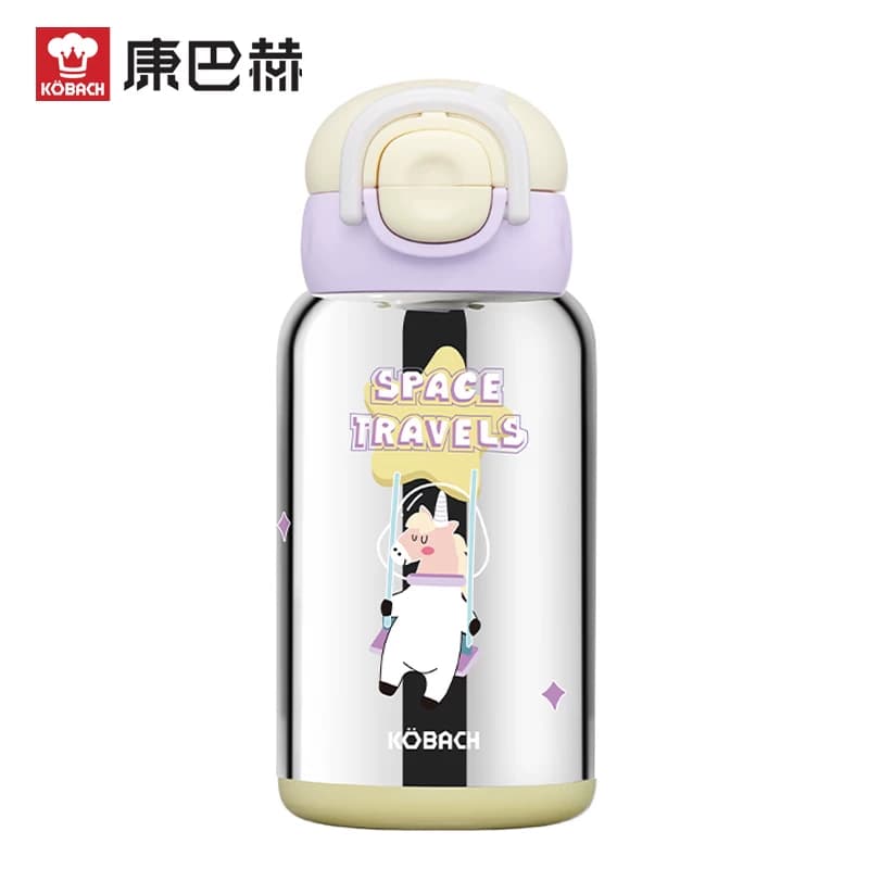 康巴赫钛宝系列双饮儿童钛保温壶520mL(独角兽)