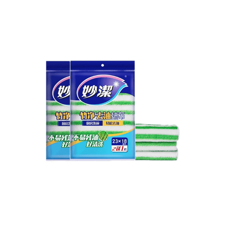 妙洁竹净去油抹布2+1片装*2