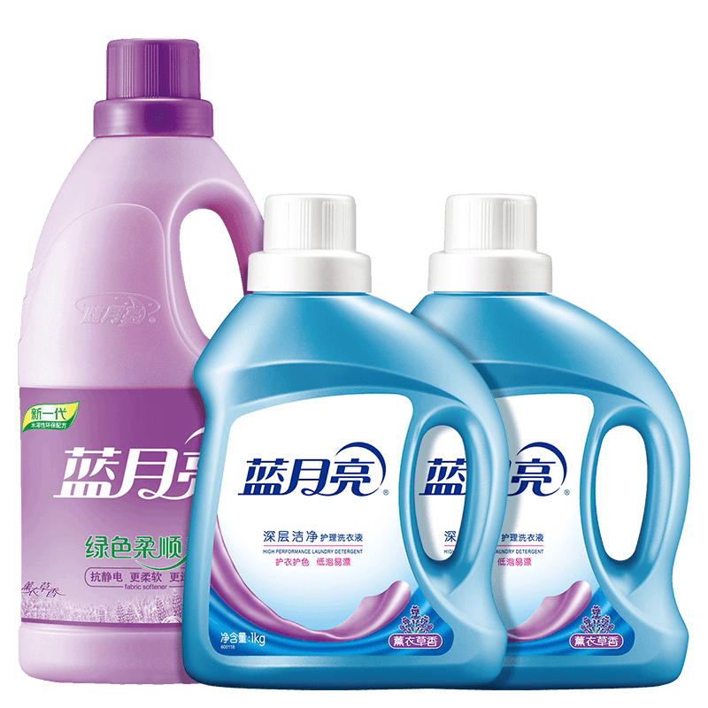 蓝月亮洁净薰1kg*2+蓝月亮薰柔顺剂2kg