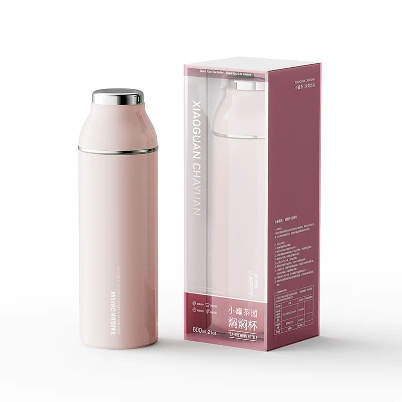 小罐茶园 焖焖杯 600ml（藕粉）304不锈钢食品级保温杯茶具礼盒