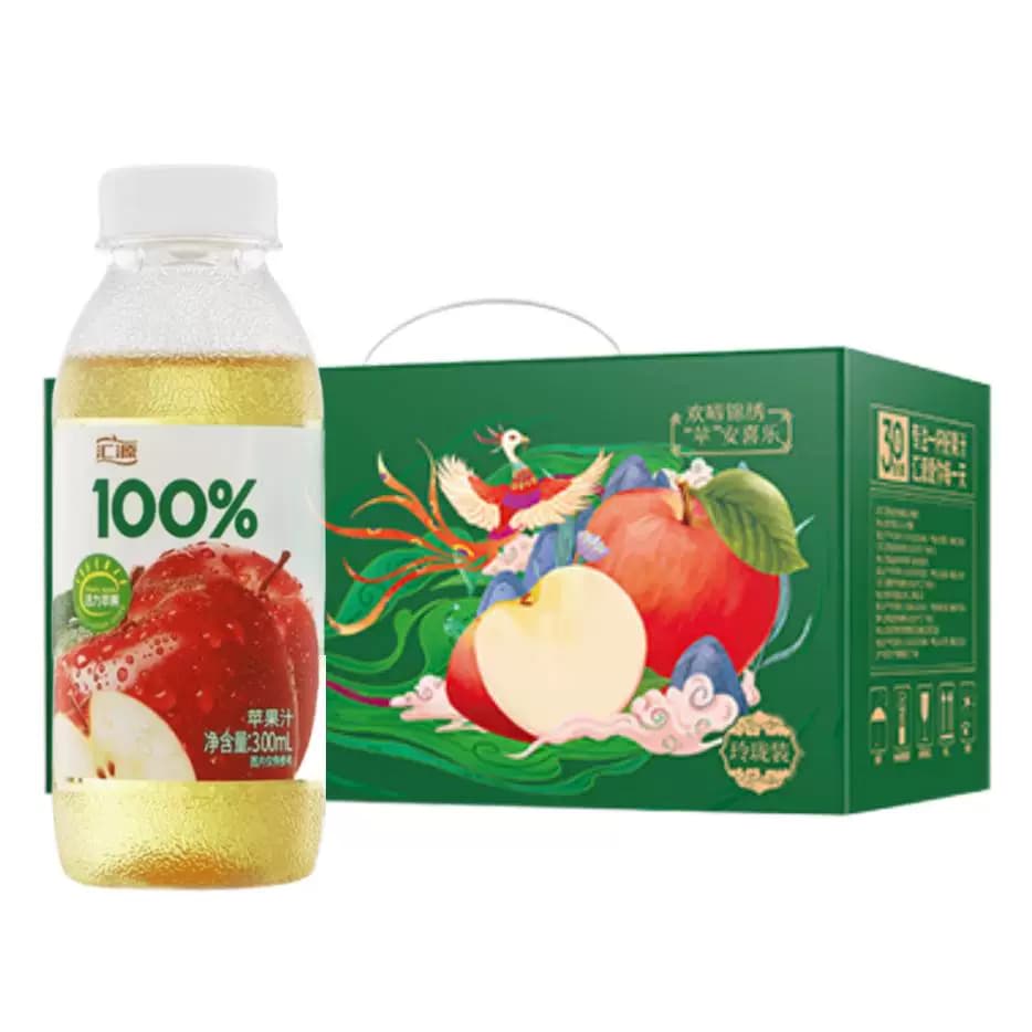 汇源100%果汁 苹果汁300ml*8瓶 礼盒