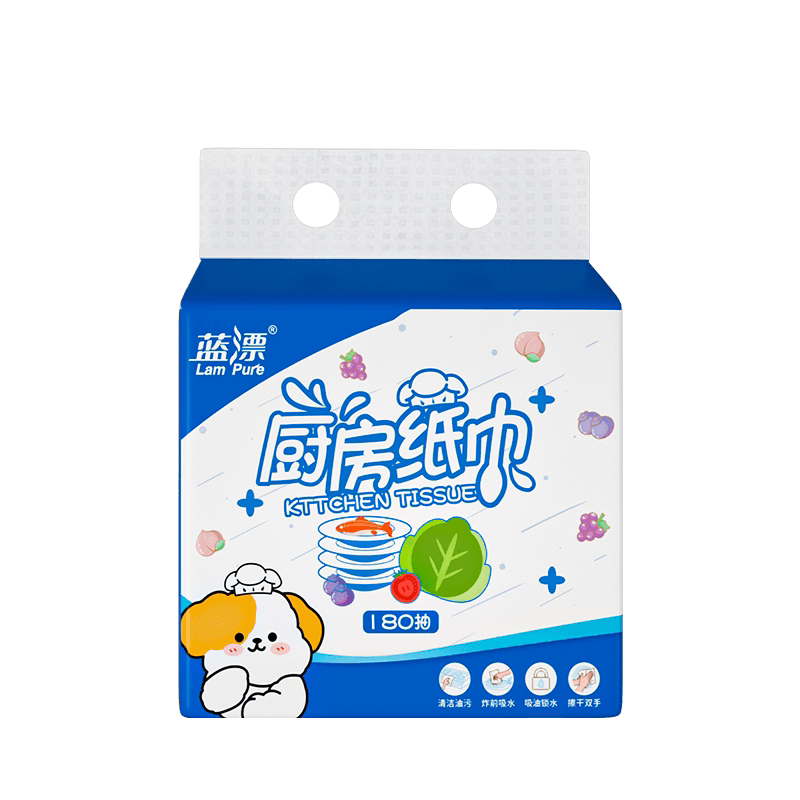 蓝漂白色多功能厨房挂式抽纸1提装