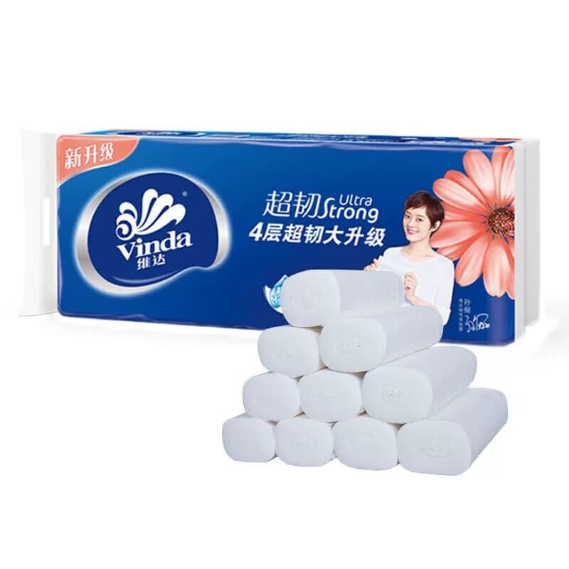 维达（Vinda）V4143无芯卷纸78克4层加厚家用卫生纸卷筒纸 10卷