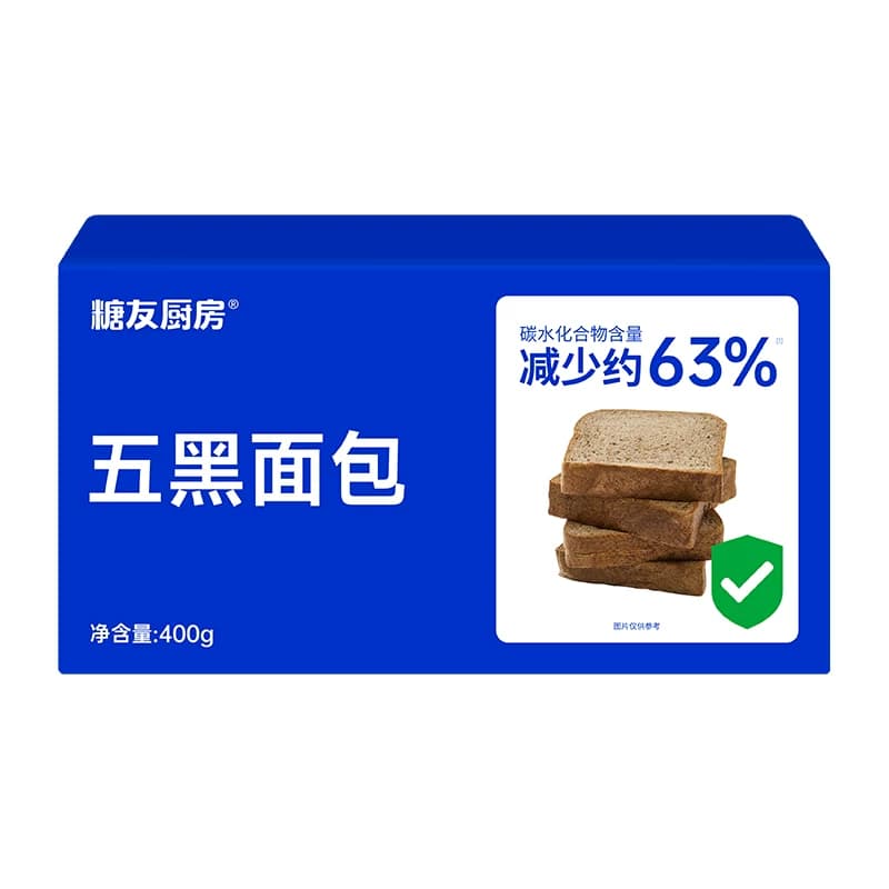 糖友厨房五黑面包400g*1盒内含（50g*8袋）