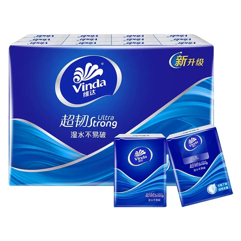 维达（vinda）手帕纸 超韧迷你4层7片 24包/条