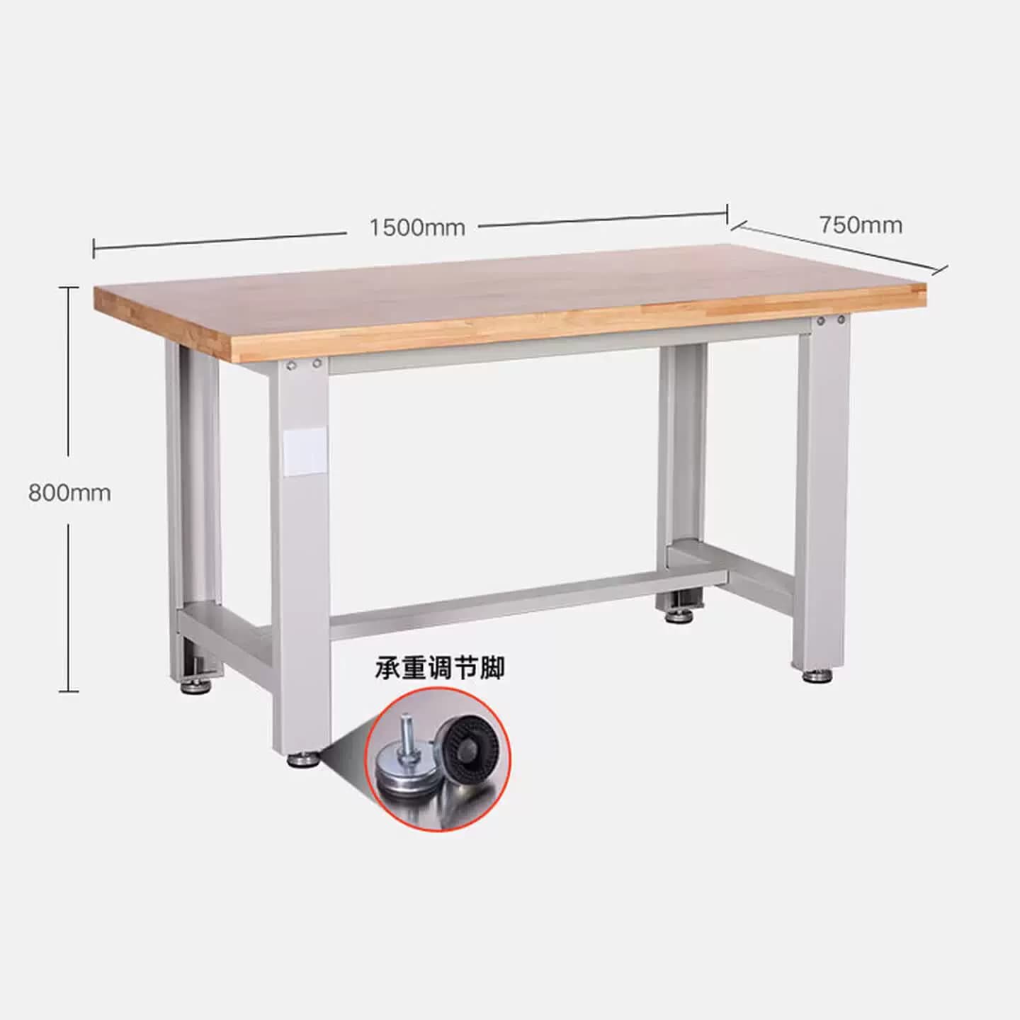 重型实木钳工台榉木操作实验室车间维修工作桌带抽屉工厂工作台