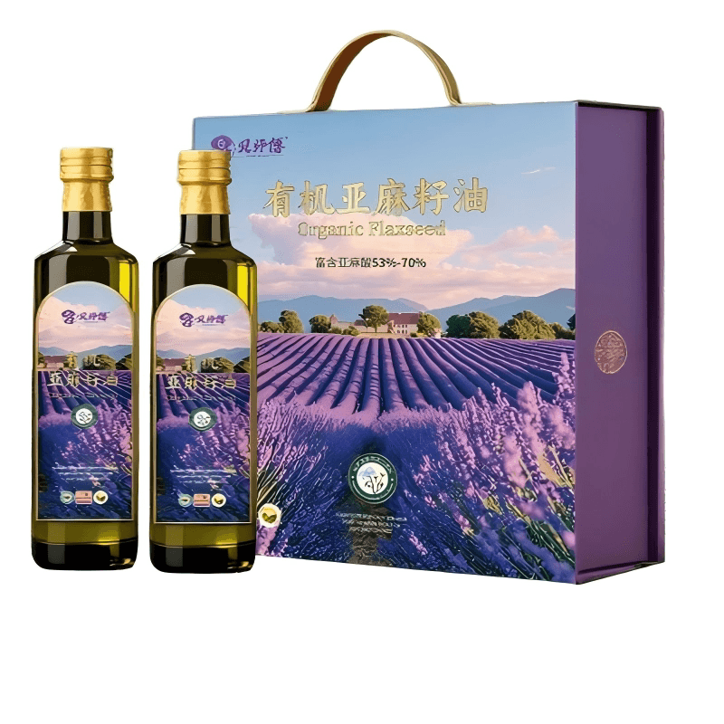 贝师傅有机亚麻籽油精品礼盒750ml/瓶*2瓶