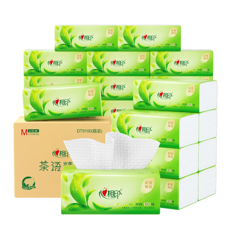 心相印塑装面巾纸100抽24包三层（M码）