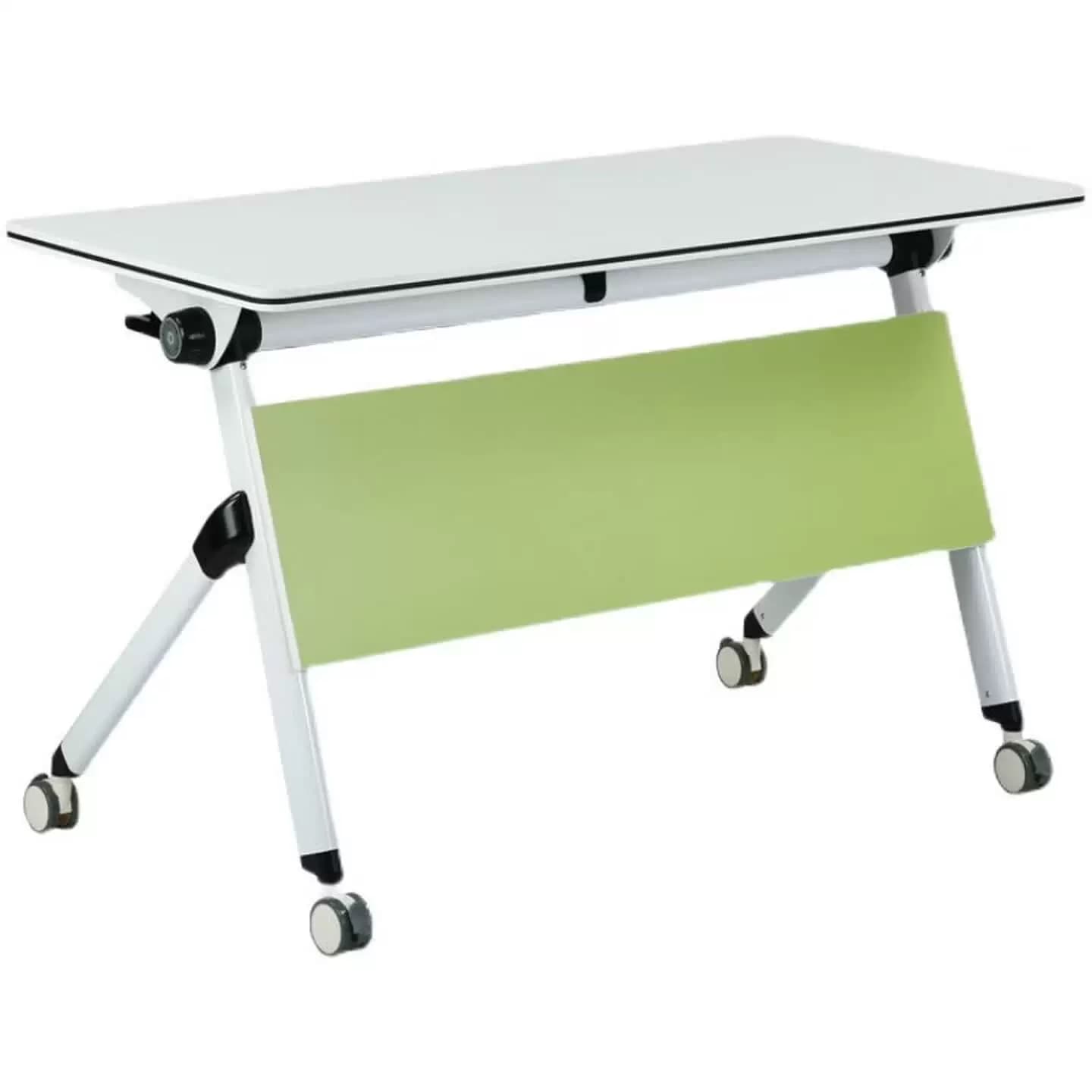 会议桌折叠培训桌椅组合高端办公桌长条桌双人移动拼接桌椅培