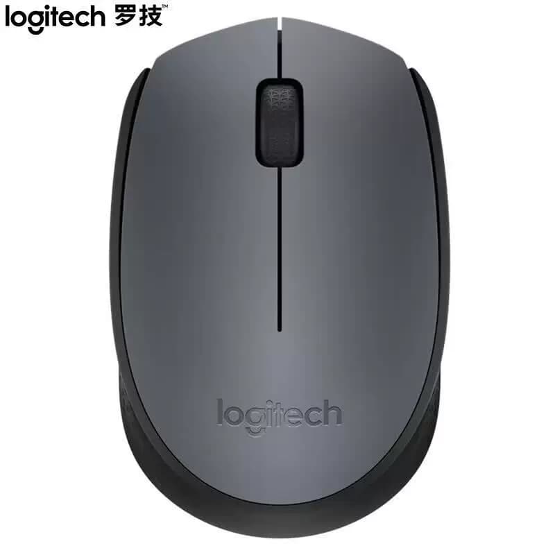 罗技 笔记本台式电办公鼠标无线2.4G接收器 无线鼠标 灰色 M170