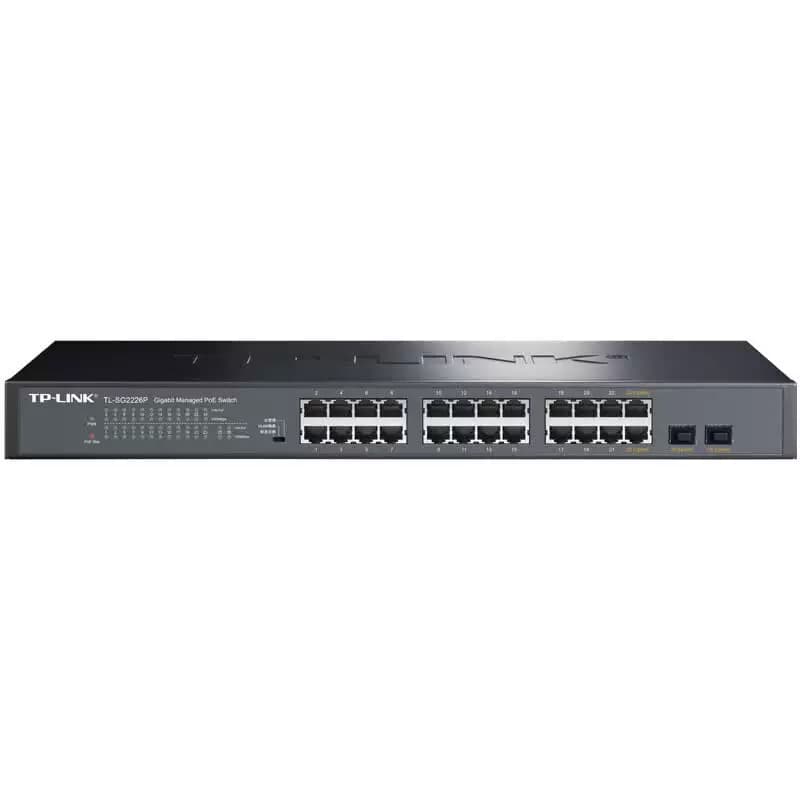 TP-LINK 26口全千兆交换机 Web网管PoE供电交换机 TL-SG2226P