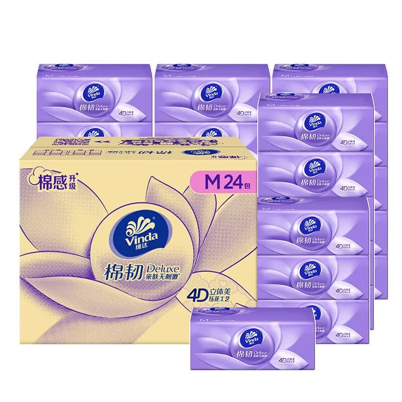 维达抽纸抽取式面巾纸卫生纸3层100抽24包/箱V2880-B单位：箱