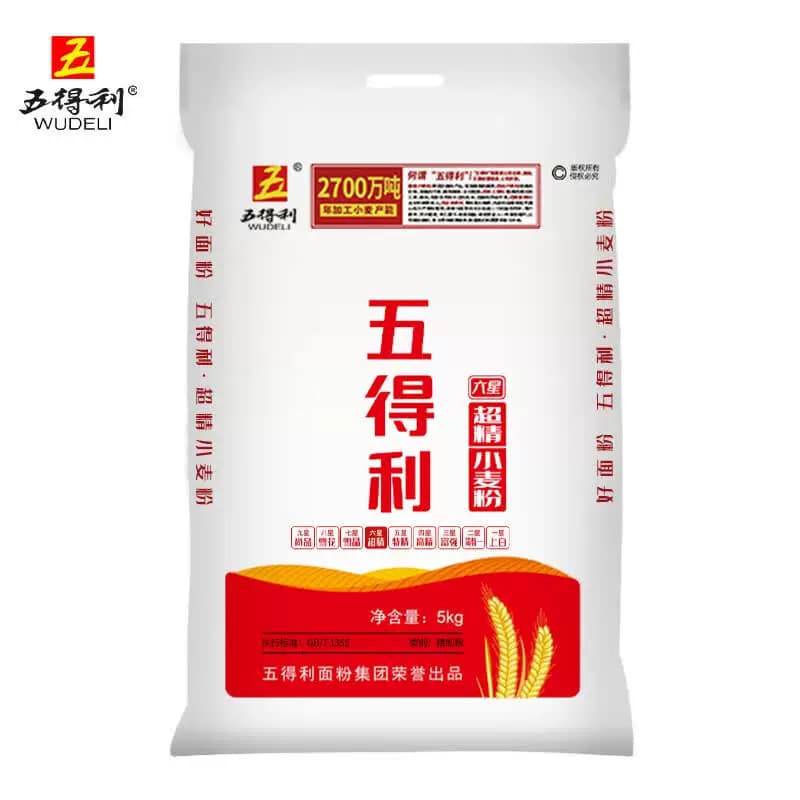 五得利6星超精小麦粉5KG 包子饺子馒头家用优质面粉