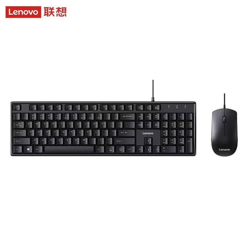 Lenovo/联想 电脑笔记本鼠标键盘 办公有线键鼠套装 104键 黑 K11