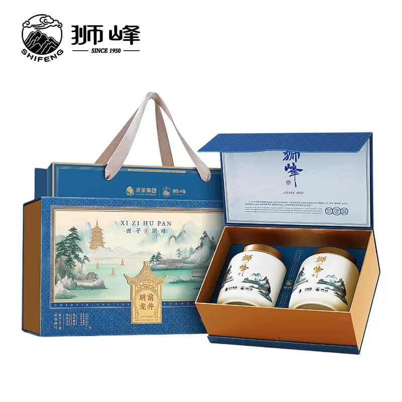 狮峰 龙井茶盒装西子湖畔200g 正宗春茶特级绿茶明前龙井茶叶