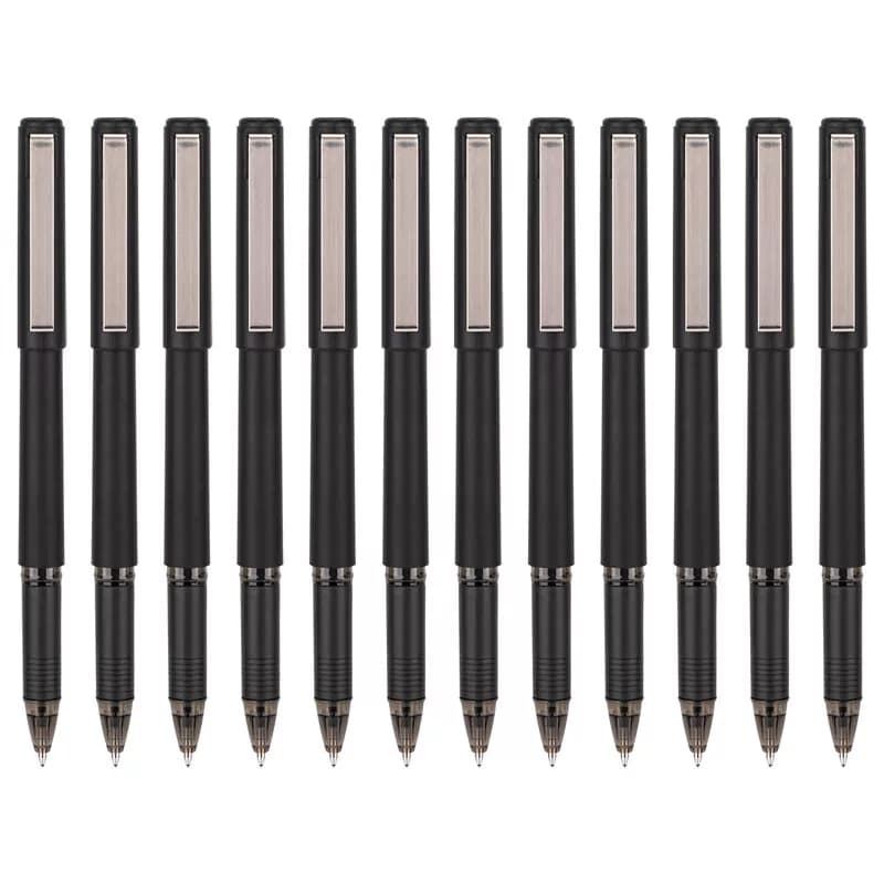 得力文具 拔帽子弹头磨砂笔杆中性笔 0.7mm S35 12支/盒 单位：盒
