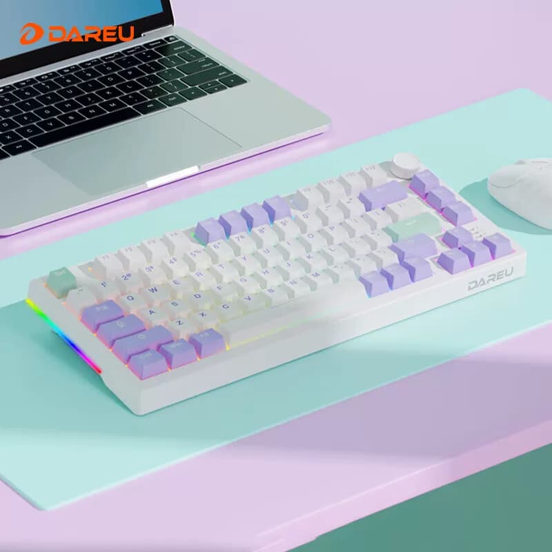 达尔优 客制化机械键盘 办公75键三模键盘 绝绝紫 EK75