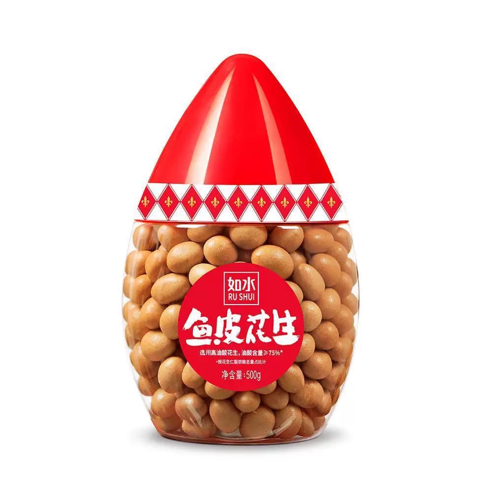如水鱼皮花生小红帽 500g/桶