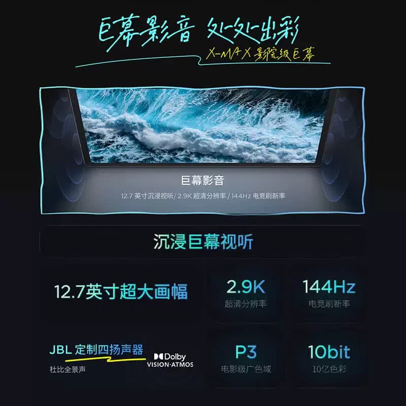 Lenovo/联想 TB375FC小新PadPro12.7天玑8300 2.9K屏 8+128G灰色,详情图 2