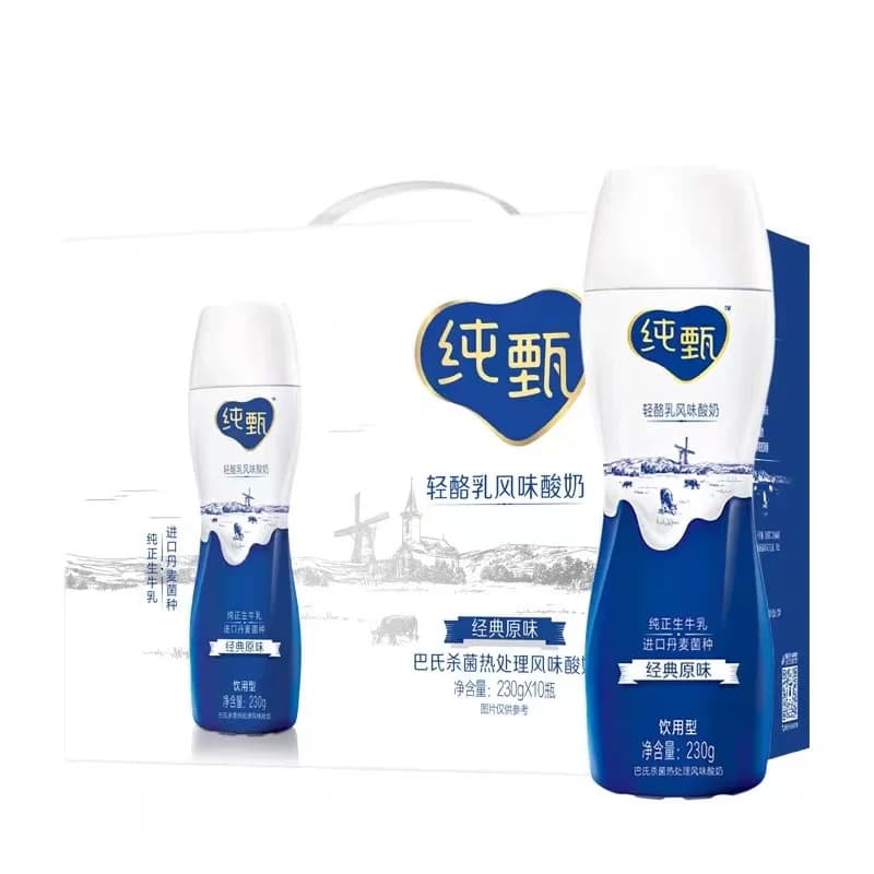 纯甄轻酪乳原味风味酸奶PET瓶230g×10瓶（长箱版）