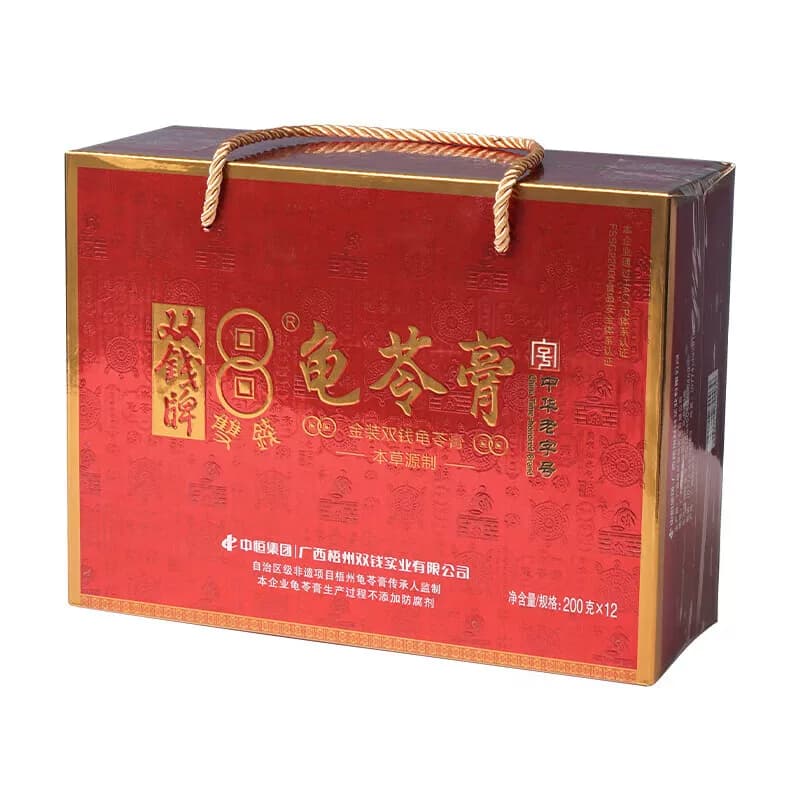双钱金装原味龟苓膏礼盒高端200g*12罐