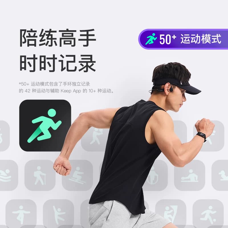 【礼物】Keep智能手环B5/运动健康健身跑步羽毛球乒乓球篮球防水心率睡眠游泳防水全彩大屏智能运动手环K-Rox,详情图 4