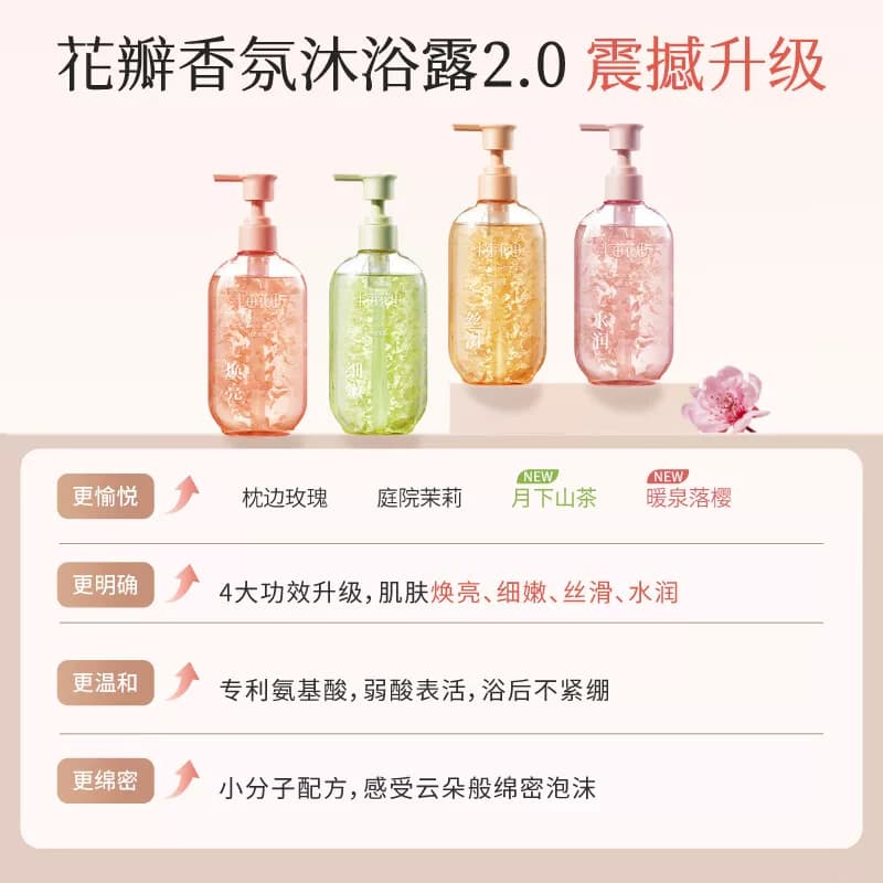 半亩花田氨基酸花瓣沐浴露持久留香滋润清爽保湿清洁洗澡沐浴液,详情图 6