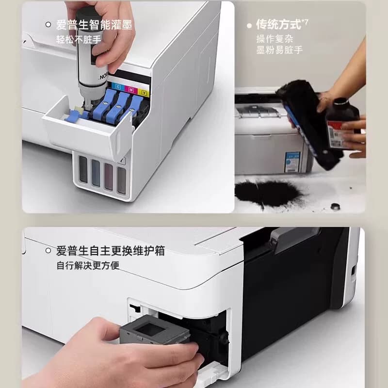 Epson/爱普生L3556彩色A4墨仓式家用打印复印扫描多功能打印机,详情图 3