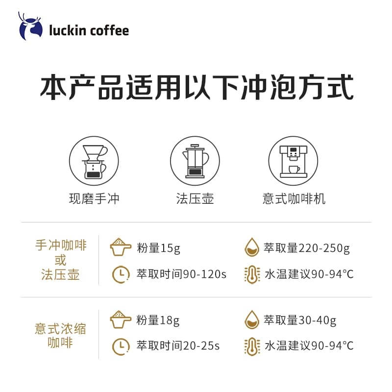 瑞幸咖啡精品咖啡豆意式拼配新鲜烘焙咖啡机手磨黑咖啡,详情图 5