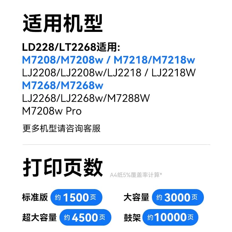 彩格适用联想M7268w硒鼓LT2268 Lj2268w粉盒M7208w Pro小新打印机M7268墨盒LD2268鼓架分离式成像鼓碳粉盒,详情图 3
